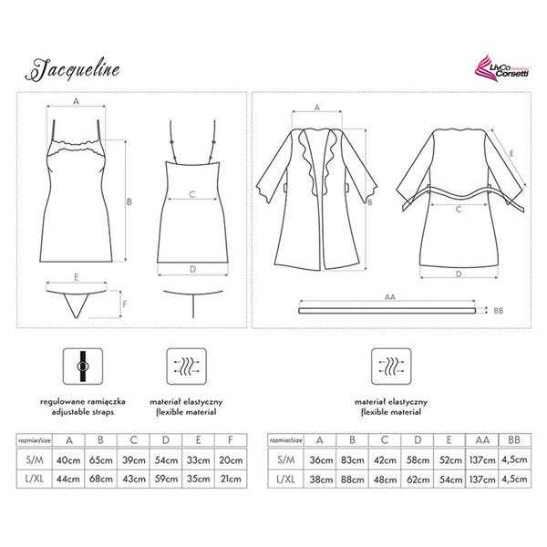 JACQUELINE LC 90249 DRESSING GOWN + SHIRT + PANTY VIOLET S/M