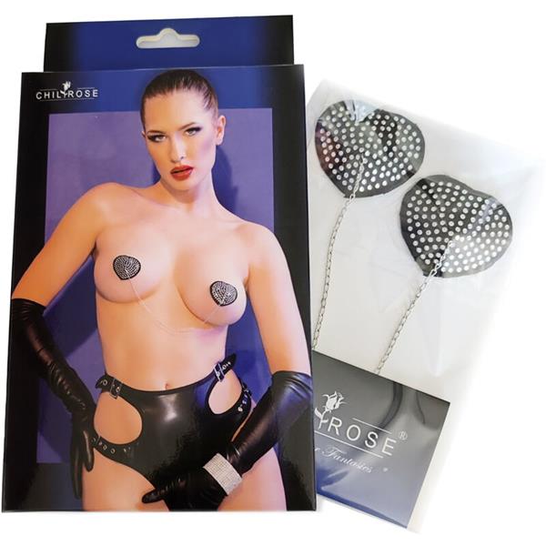 CR 4662 NIPPLE COVERS SILVER & BLACK
