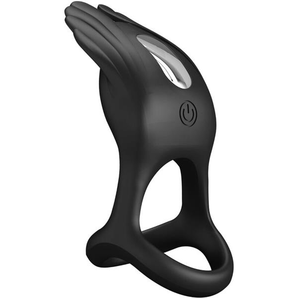 SILAS VIBRANT PENIS RING 7 VIBRACIJA CRNI SILIKON