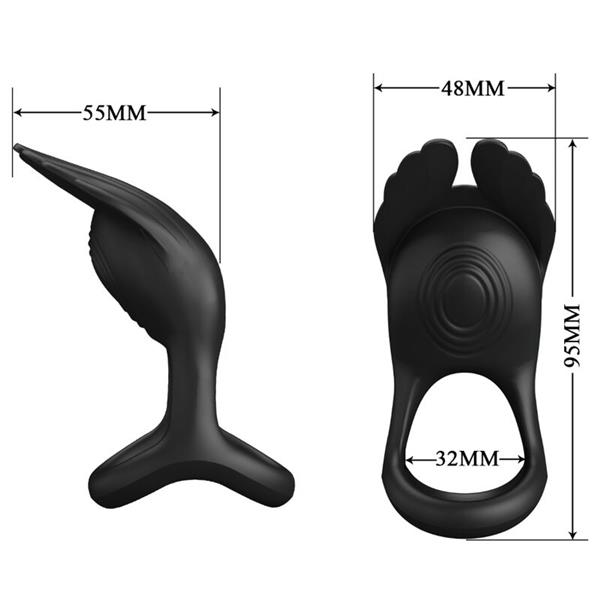 SILAS VIBRANT PENIS RING 7 VIBRACIJA CRNI SILIKON