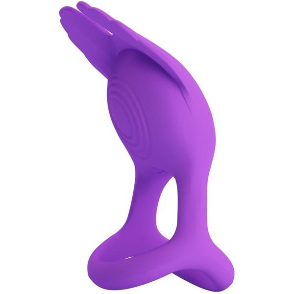 SILAS VIBRANT PENIS RING 7 VIBRATIONS PURPLE SILICONE