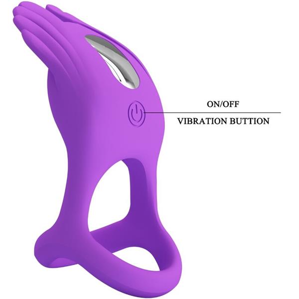 SILAS VIBRANT PENIS RING 7 VIBRATIONS PURPLE SILICONE