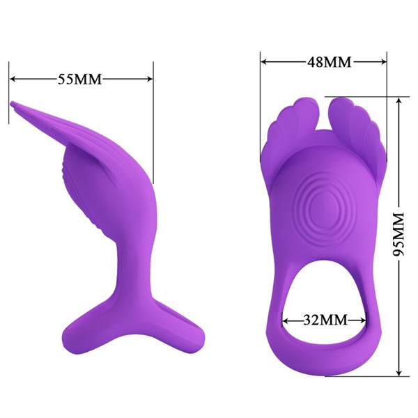 SILAS VIBRANT PENIS RING 7 VIBRATIONS PURPLE SILICONE