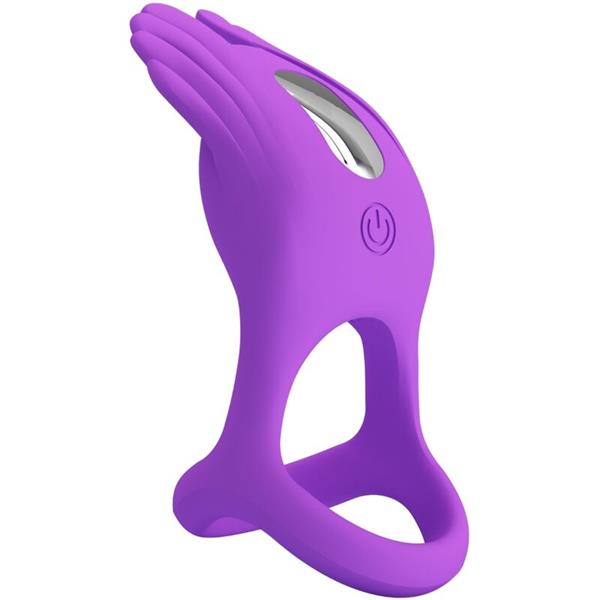 SILAS VIBRANT PENIS RING 7 VIBRATIONS PURPLE SILICONE