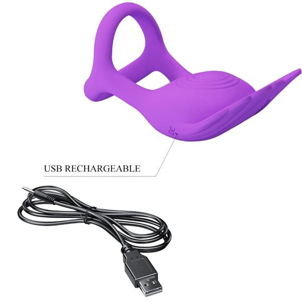 SILAS VIBRANT PENIS RING 7 VIBRATIONS PURPLE SILICONE