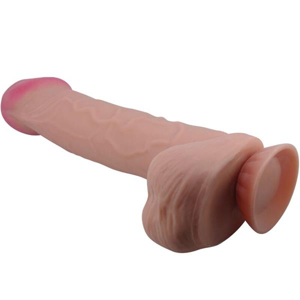 SLIDING SKIN SERIES REALISTIC DILDO WITH SLIDING SKIN SUCTION CUP BROWN 26 CM