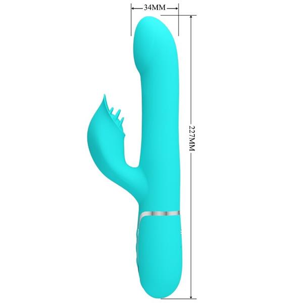 RABBIT VIBRATOR PEARLS AQUA GREEN
