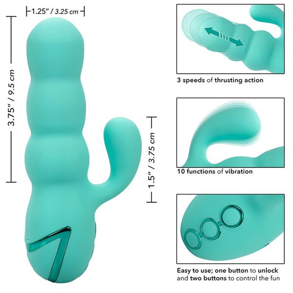 DEL MAR DIVA VIBRATOR RABBIR AQUA GREEN BY CALIFORNIA DREAMING