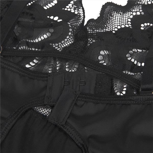 BABYDOLL WITH FLORAL PRINT CHEST BLACK S/M