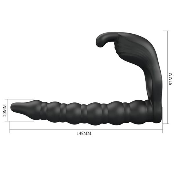 BLACKNEY PENIS RING WITH BLACK VIBRATOR PLUG