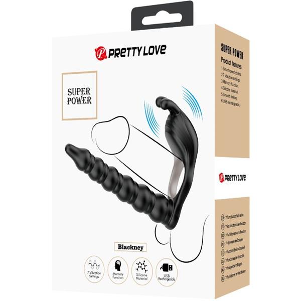 BLACKNEY PENIS RING WITH BLACK VIBRATOR PLUG