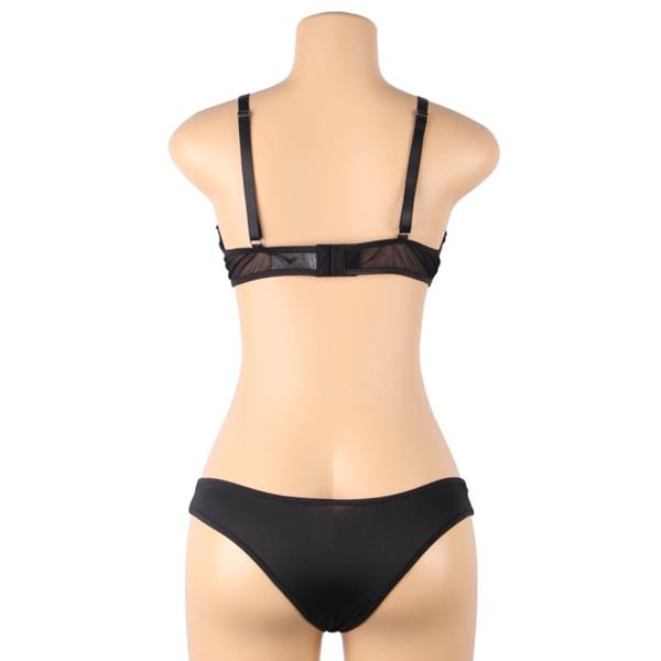 SET OF TWO PIECES TRANSPARENCY BRA AND STRIPS S/M