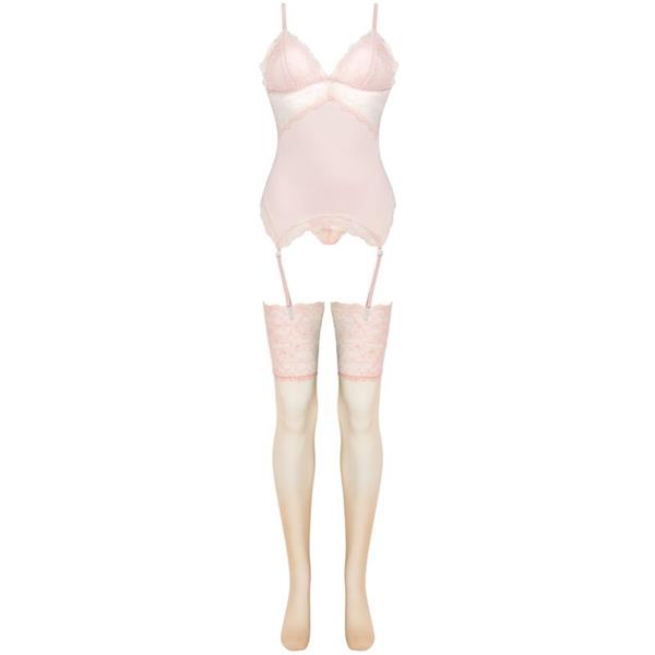 PERSINNE PEACH SET KORZET + TANGICE + ČARAPE