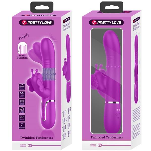 MULTIFUNCTION RABBIT VIBRATOR 4 IN 1 BUTTERFLY FUCHSIA