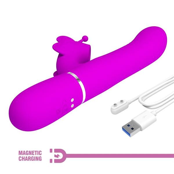 MULTIFUNCTION RABBIT VIBRATOR 4 IN 1 BUTTERFLY FUCHSIA