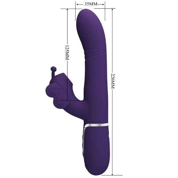 MULTIFUNKCIONALNI ZAJČEK VIBRATOR 4 V 1 METULJ PURPURNI