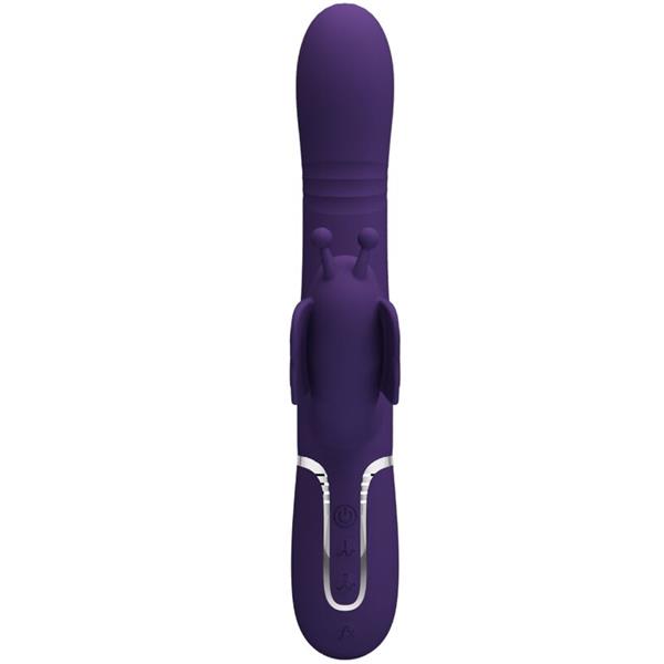 MULTIFUNKCIONALNI ZAJČEK VIBRATOR 4 V 1 METULJ PURPURNI