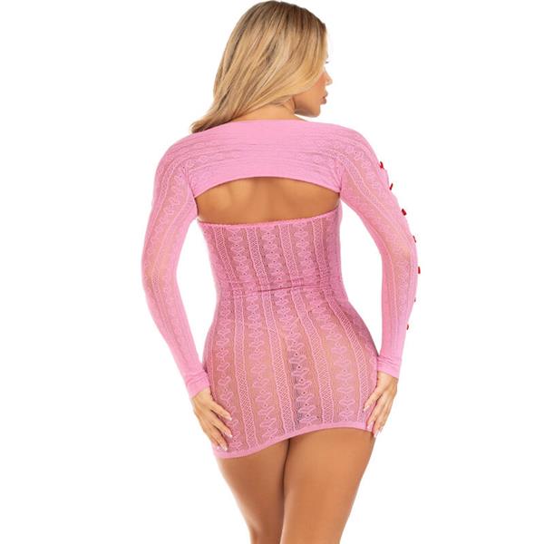 DRESS HEART & BOWS PINK ONE SIZE