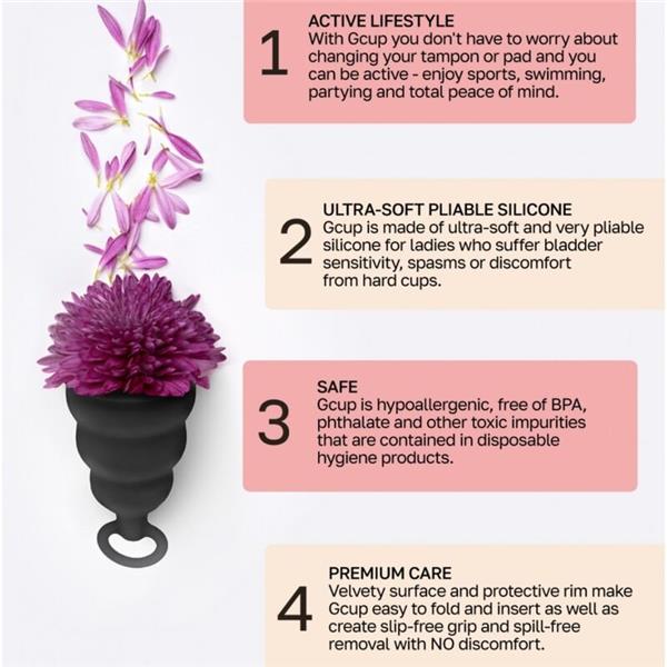 GCUP ČRNA MENSTRUALNA SKODELICA