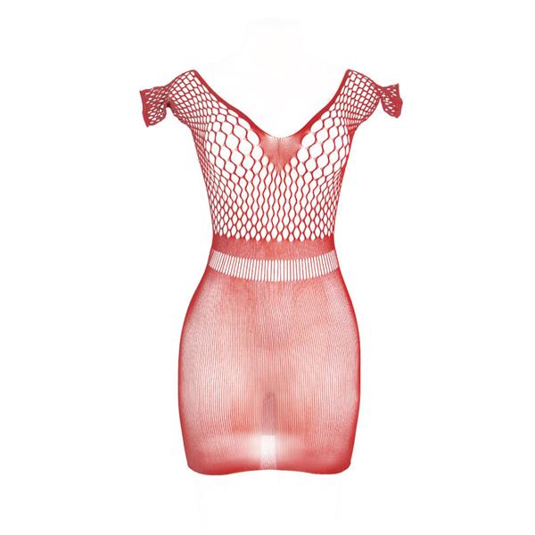 951924 KRATKA CRVENA HALJINA S ČIPKASTIM UZORKOM JEDNA VELIČINA