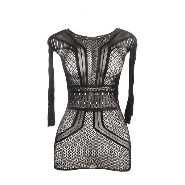951931 SHORT FISHNET DRESS WITH BARE BACK ONE SIZE