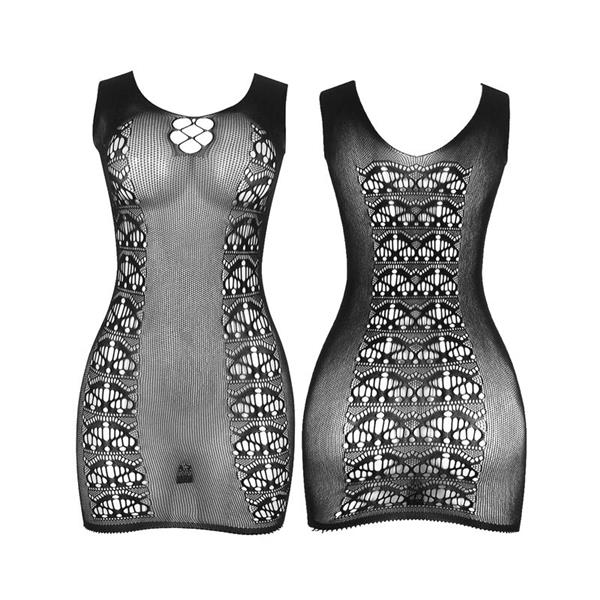 952167 KRATKA ELASTIČNA FISHNET HALJINA CRNA JEDNA VELIČINA