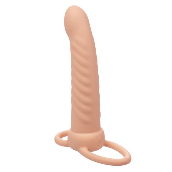 MAXX RIBBED DUAL PENETRATOR 10 VIBRATIONS FLESH