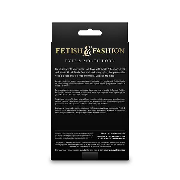 FETISH & FASHION EYES AND MOUTH HOOD NYLON BLACK