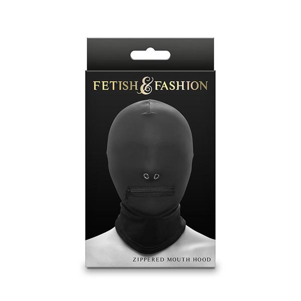 FETISH & FASHION ZATVORENA KAPICA S ZIPOM NYLON CRNA