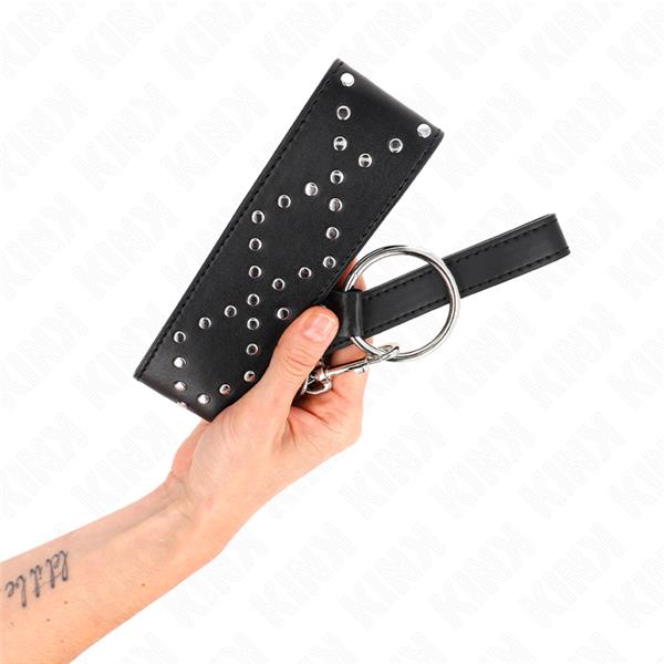 NECKLACE 65 CM WITH LEASH WITH SILVER STUDS MODEL 3 ADJUSTABLE 36-43 CM X 5 CM