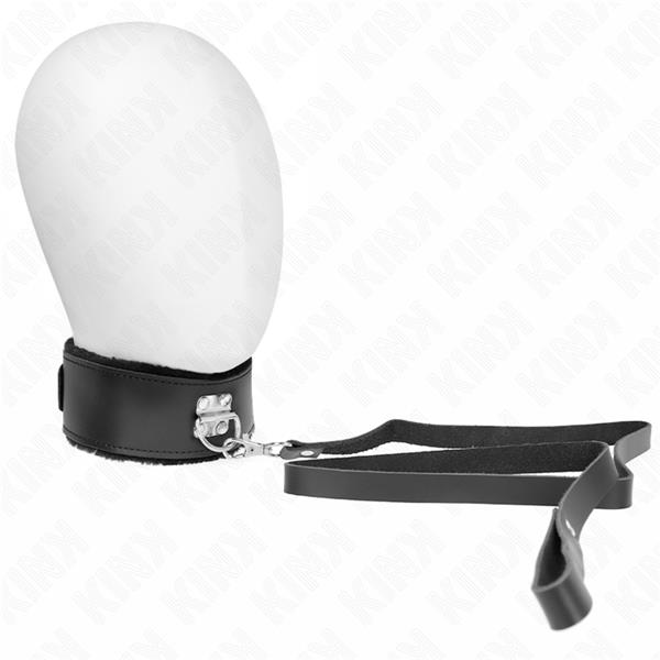 OVRATNIK S PAŠNIKOM 116 CM Z ČRNIM USNENIM TRAKOM PRILAGODLJIV 40-48 CM X 6 CM