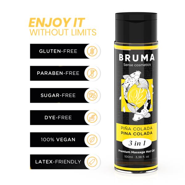 PREMIUM MASAŽNO ULJE S VRELOM EFEKTOM PINA COLADA 3 U 1 - 100 ML