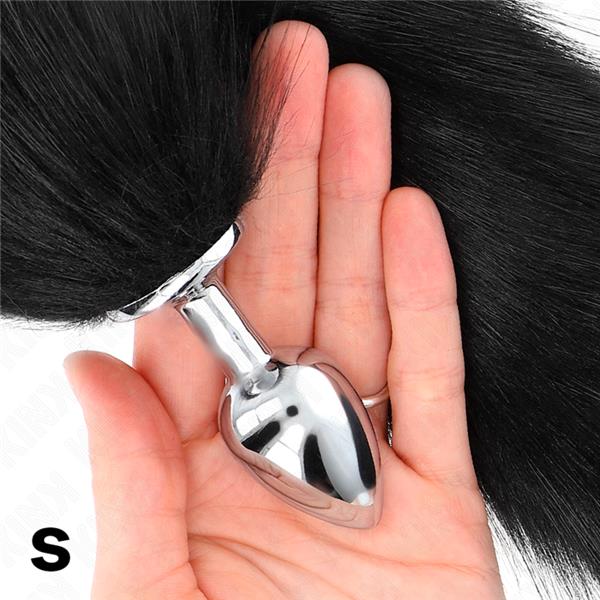 ANAL PLUG VELIČINA S 7 X 3 CM S UMJETNIM REPOM 40 CM CRNI