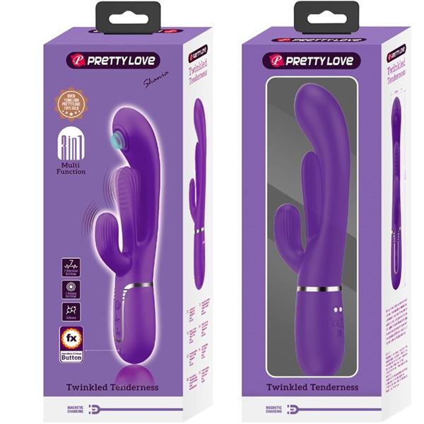 SHANIA TRIPLE RABBIT VIBRATOR MULTIFUNCTION PURPLE
