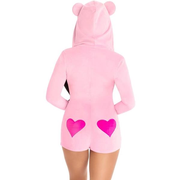 TEDDY BEAR VELVET BODYSUIT PINK M
