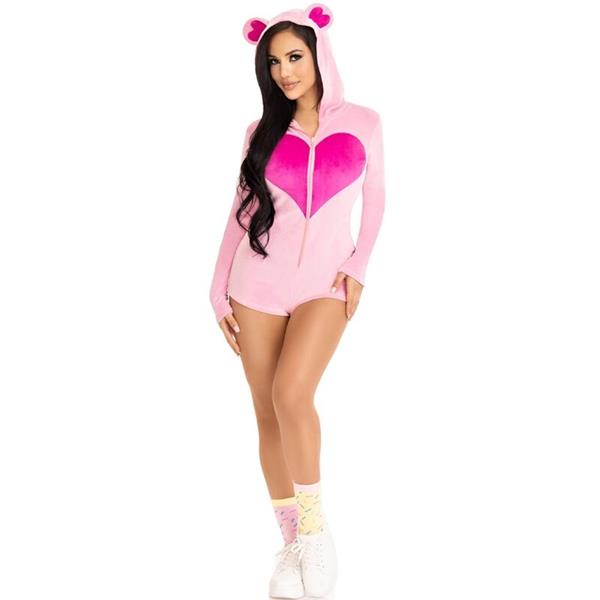 TEDDY BEAR VELVET BODYSUIT PINK M