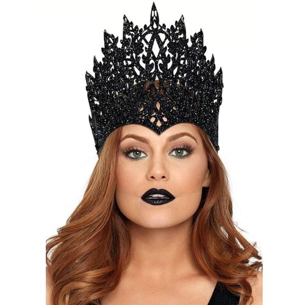 CROWN WITH GLITTER AND JEWEL BLACK