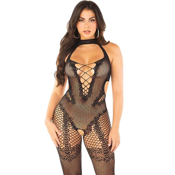 MREŽASTI BODYSTOCKING BEZ DIOVA CRNI JEDNA VELIČINA