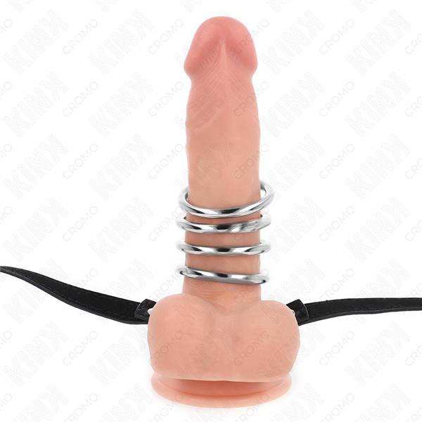5 PENISOVIH PRSTANOV 3.8 CM DO 5 CM METAL Z USNJENIM TRAKOM 112 CM