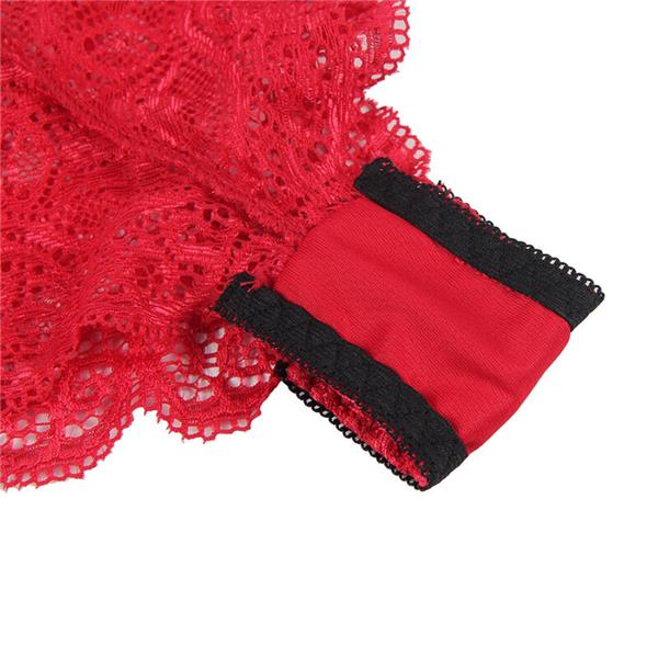953898 SILK AND LACE NIGHTGOWN + PANTIES RED S/M