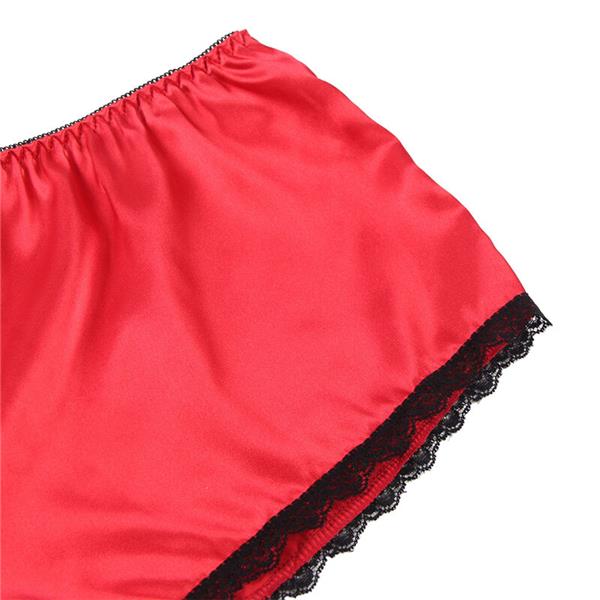 953904 SILK AND LACE NIGHTGOWN + PANTIES RED L/XL