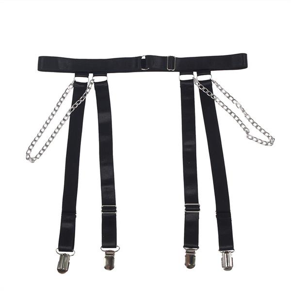 954260 BODY WITH CHAINS + GARTER BELT BLACK S/M