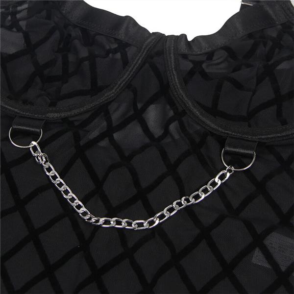 954260 BODY WITH CHAINS + GARTER BELT BLACK S/M