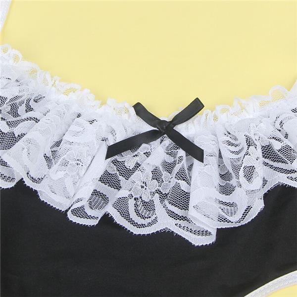 954307 SEKSI SLUŽAVKA KOSTIM CRNO/BIJELA S/M