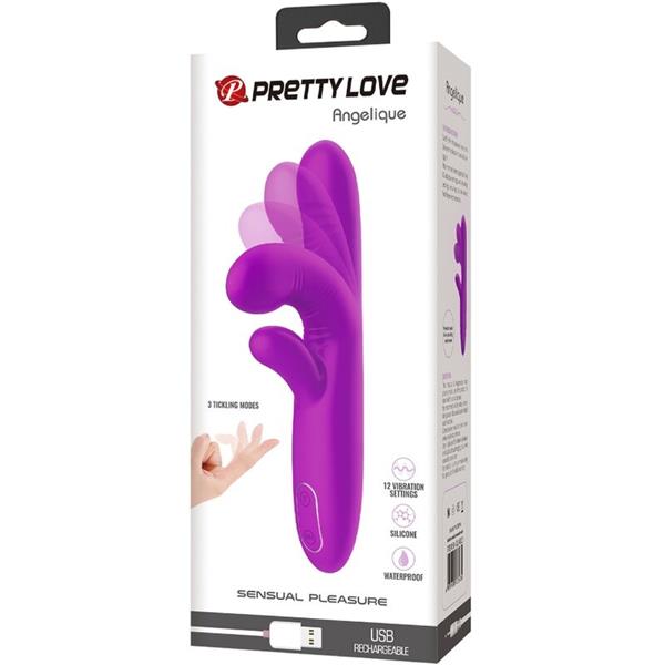 ANGELIQUE MULTIFUNCTION VIBRATOR + CLITORIS STIMULATOR PURPLE