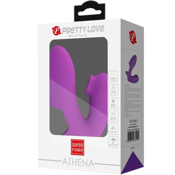ATHENA FINGER VIBRATOR WITH CLITORIS STIMULATOR PURPLE