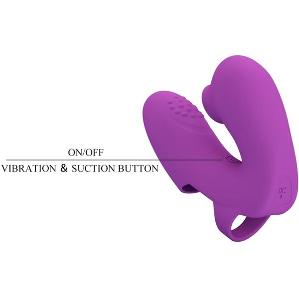 ATHENA FINGER VIBRATOR WITH CLITORIS STIMULATOR PURPLE
