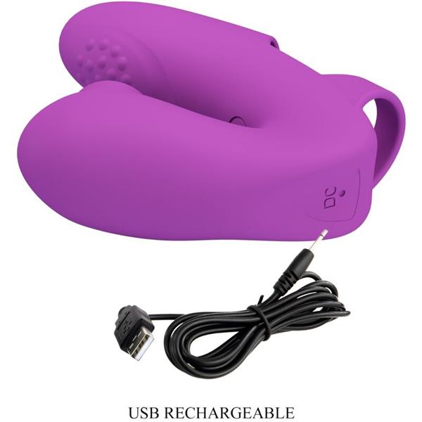 ATHENA FINGER VIBRATOR WITH CLITORIS STIMULATOR PURPLE
