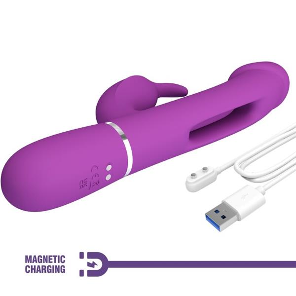 KAMPAS 3 U 1 MULTIFUNKCIONALNI RABBIT VIBRATOR PURPURNI
