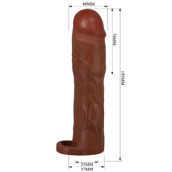 GERD PENIS SLEEVE S PRODUŽETKOM OD 7.6 CM MULATTO